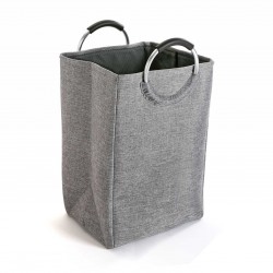 CESTA DE ROUPA COM ASAS CINZA CLARO