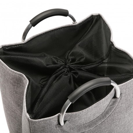 CESTA DE ROUPA COM ASAS CINZA CLARO