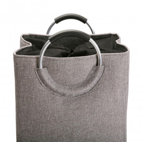 CESTA DE ROUPA COM ASAS CINZA CLARO