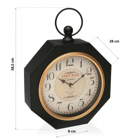 RELOJ PARED NEGRO