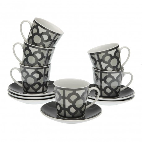 SET 6 TAZAS TE  URBANA GREY