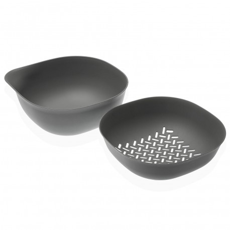 SET BOWL+ ESCURRIDOR GRIS