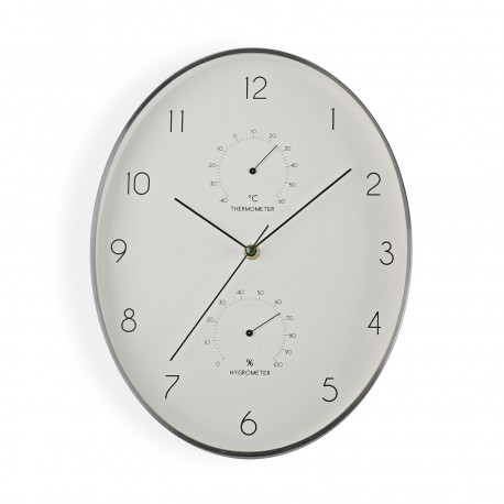 RELOJ COCINA OVALADO PLATA