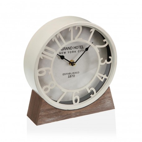 RELOJ MESA METAL BLANCO 20 CM