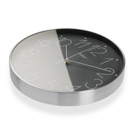 RELOJ PARED DE ALUMINIO GRIS