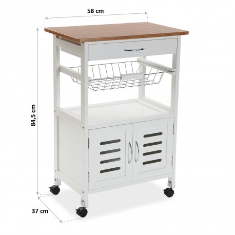 CARRO C/RUEDAS 1 CESTA/1 PUERT