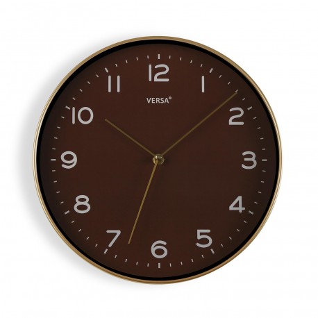 RELOJ MARRON MARCO DORADO