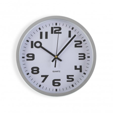 RELOJ COCINA PLATA 25 CM