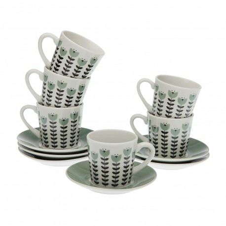 SET 6 TAZAS CAFE C/P  ERNA