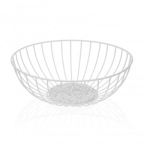CESTA METALICA BLANCA DAMASCO