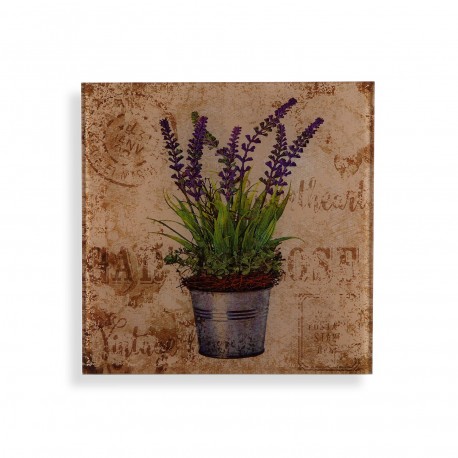 CUADRO CRISTAL LAVANDA 30X30