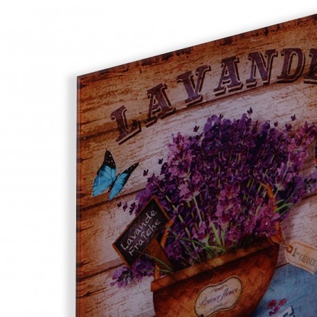 CUADRO CRISTAL LAVANDA 30X30