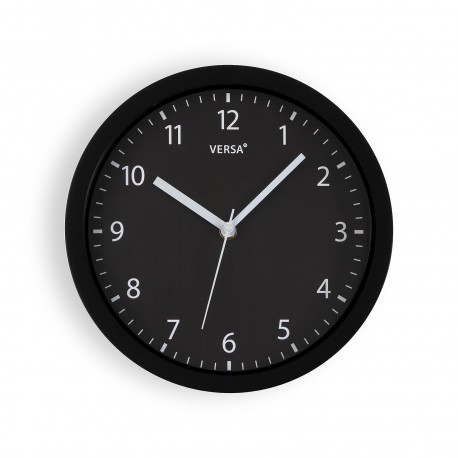 RELOJ DE PARED NEGRO 25CM