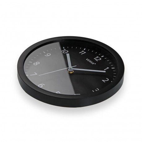 RELOJ DE PARED NEGRO 25CM