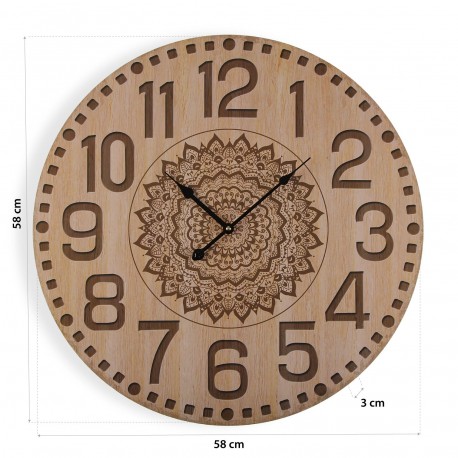 RELOJ DE PARED MADERA 58CM