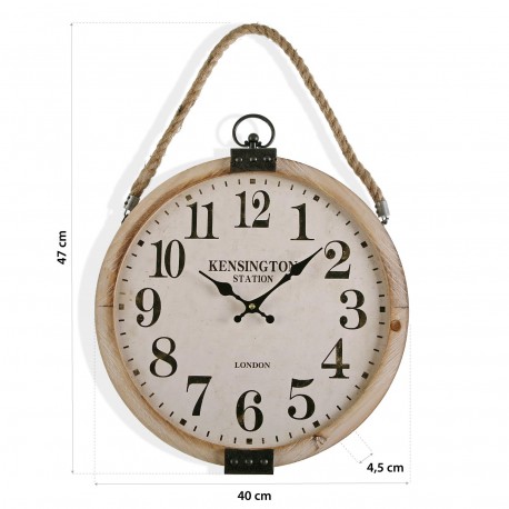 RELOJ PARED MADERA KENSINGT.40