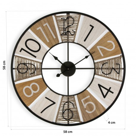 RELOJ PARED MADERA 58 CM