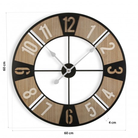 RELOJ PARED MADERA 60 CM