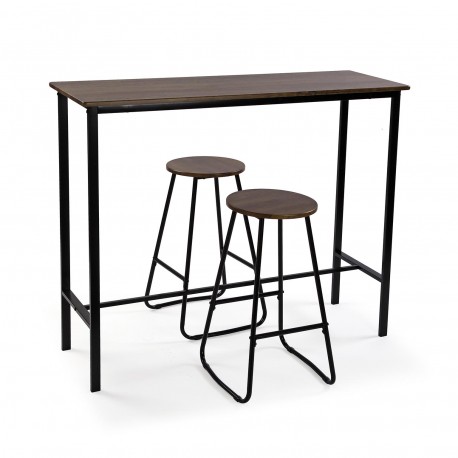CONJUNTO MESA/2 BANCOS ESCURO