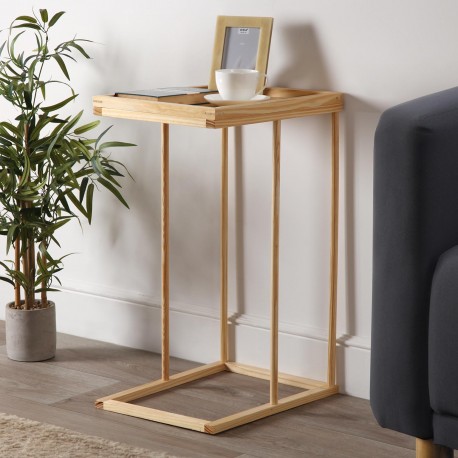 MESA AUXILIAR MADERA CLARA