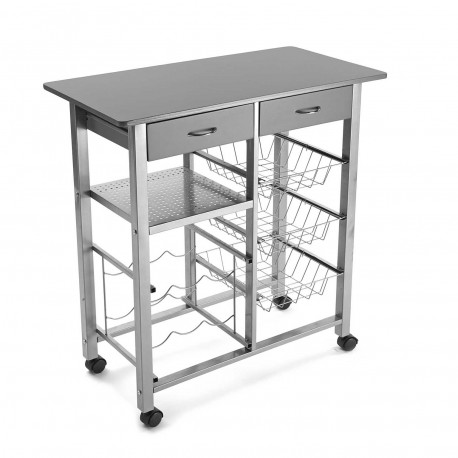 CARRINHO COZINHA CINZA 76CM