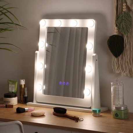 ESPELHO GLAM COM LUZES RECTANGULAR