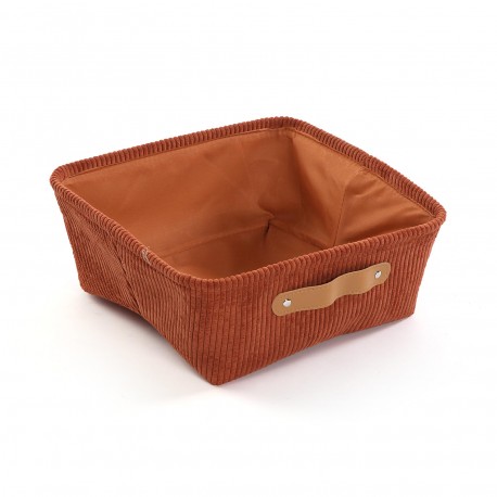 CESTO CORDUROY TERRACOTA RETANGULAR