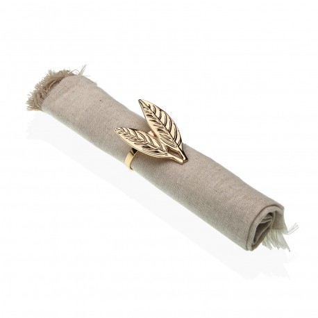 PORTA-GUARDANAPOS FOLHAS DOURADO