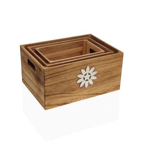 CONJUNTO 3 CAIXAS MADEIRA VERDOR