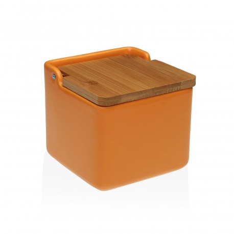 SALEIRO TAMPA BAMBU LARANJA