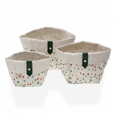 SET 3 CESTAS QUADRADAS DOTTY