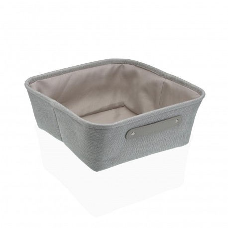 CESTA QUADRADA CINZA CLARO