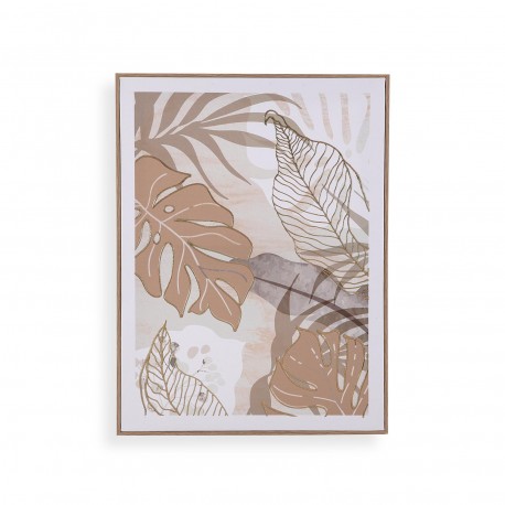 LONA 45 X 50 FOLHAS TROPICAIS OCRE 1