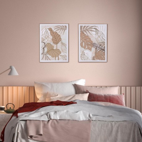 LONA 45 X 50 FOLHAS TROPICAIS OCRE 1