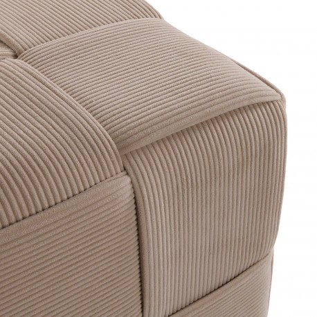 PUFF QUADRADO CORDUROY BEGE
