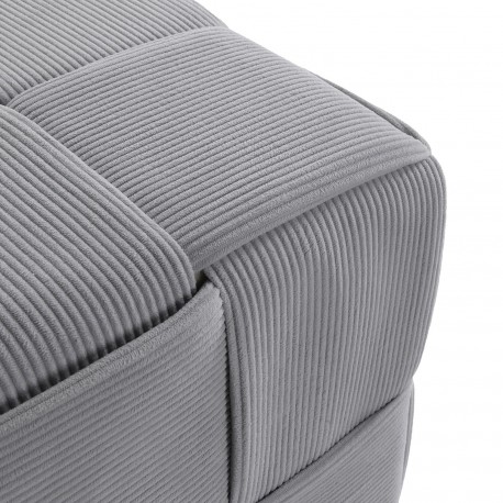 PUFF QUADRADO CORDUROY CINZA