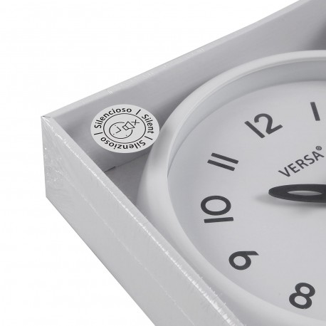 RELÓGIO PAREDE BRANCO ARO BRANCO 24,4CM