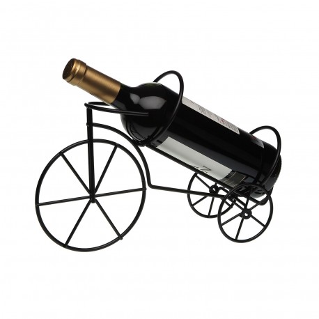 SUPORTE GARRAFA VINHO BICICLETA PRETA