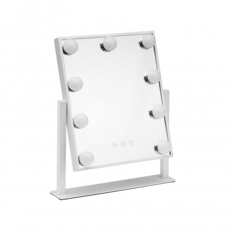 ESPELHO RETANGULAR COM 9 LED E SUPORTE