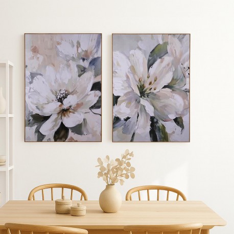 CONJUNTO 2 QUADROS FLORES 60 X 90