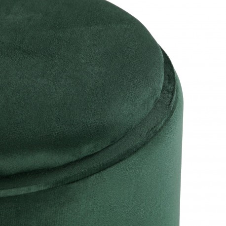 PUFF COM ARMAZENAMENTO E BANDEJA VELVET VERDE