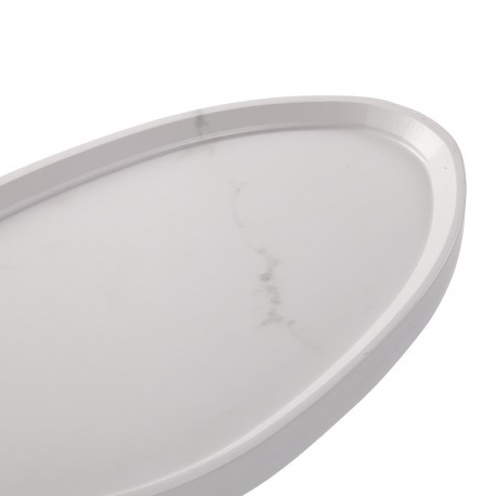 MESA AUXILIAR EFEITO MÁRMORE BRANCO NELA