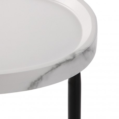 MESA AUXILIAR EFEITO MÁRMORE BRANCO NELA