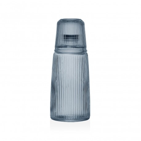 GARRAFA COM COPO VIDRO AZUL
