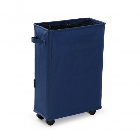 CESTO ROUPA AZUL MARINHO COM TAMPA DE REDE