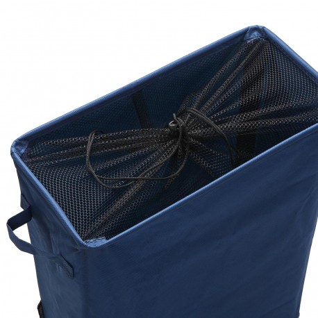 CESTO ROUPA AZUL MARINHO COM TAMPA DE REDE