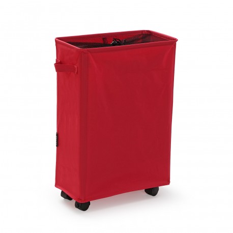 CESTO ROUPA VERMELHO ALONGADO COM TAMPA DE REDE