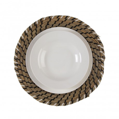 INDIVIDUAL BRANCO E PRETO 38 CM