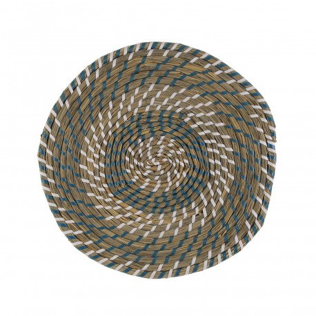 INDIVIDUAL BRANCO E AZUL 38 CM