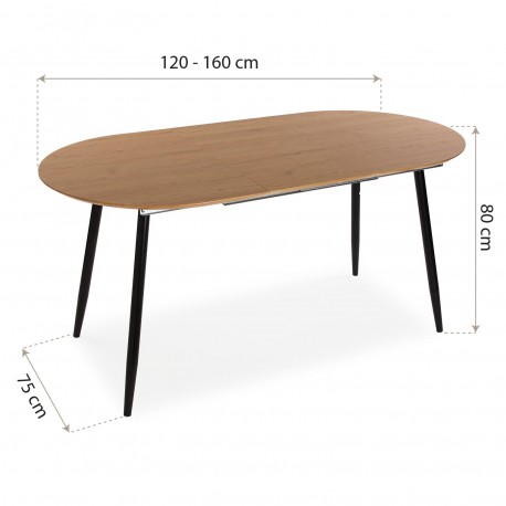 MESA EXTENSÍVEL PRETA DOINYO